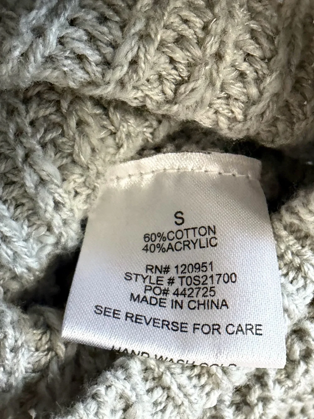 Hippie Rose Gray‎ Knit Cardigan V Neck Button Sweater Coastal Academia Size S